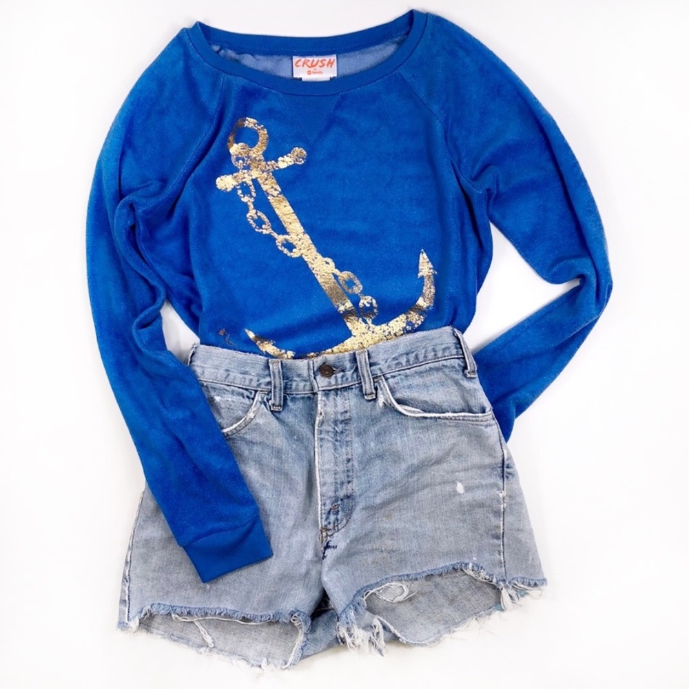 Blue and Gold Anchor Sweat Shirt